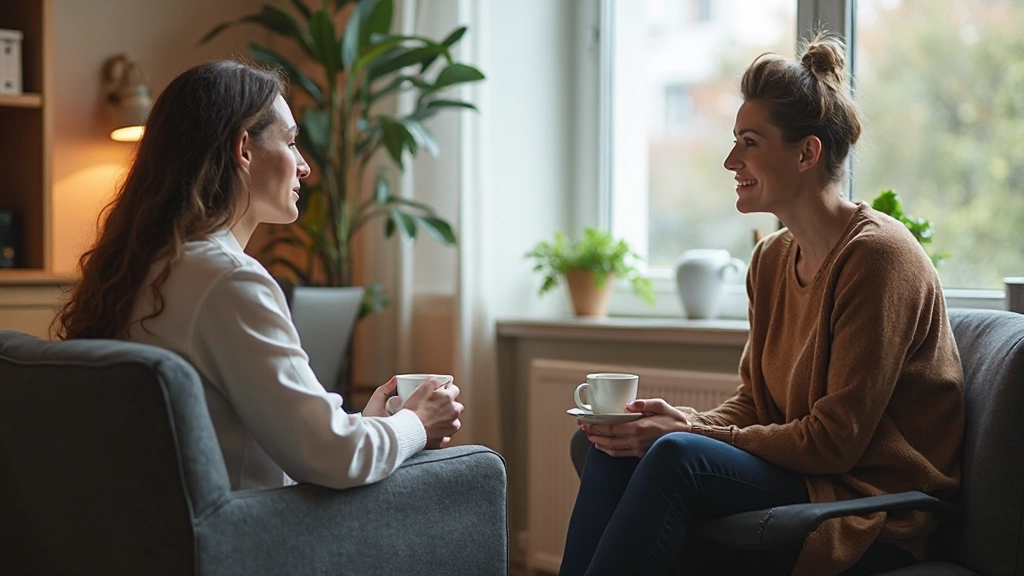 Close-up van iemands hand die schrijft in een journal met gekleurde pennen en kopje koffie op houten tafel