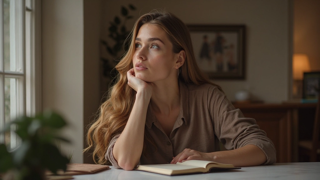 Persoon schrijft in een dagboek met een warme kopje thee op tafel naast zich